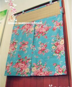 哈客風竹門簾【伸縮竿/客家藍/型號150】囍簾/風水簾/門簾