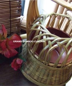 〔竹編火籠〕傳統傳藝品，可取暖當露營用暖爐、花器、古早味竹藝品