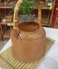 【篁城竹藝】〔日式竹編花器-古物品〕早期收藏古物.手工製做/適合花器/茶藝/古物收藏/日本古早外銷製品/手提藍
