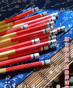 【篁城竹筷】印花系列竹筷子〔22號.點點胖達-竹筷〕過年團圓飯/幸福伴手禮/台灣製/環保筷/筷子/竹筷/伴手禮/婚禮小物